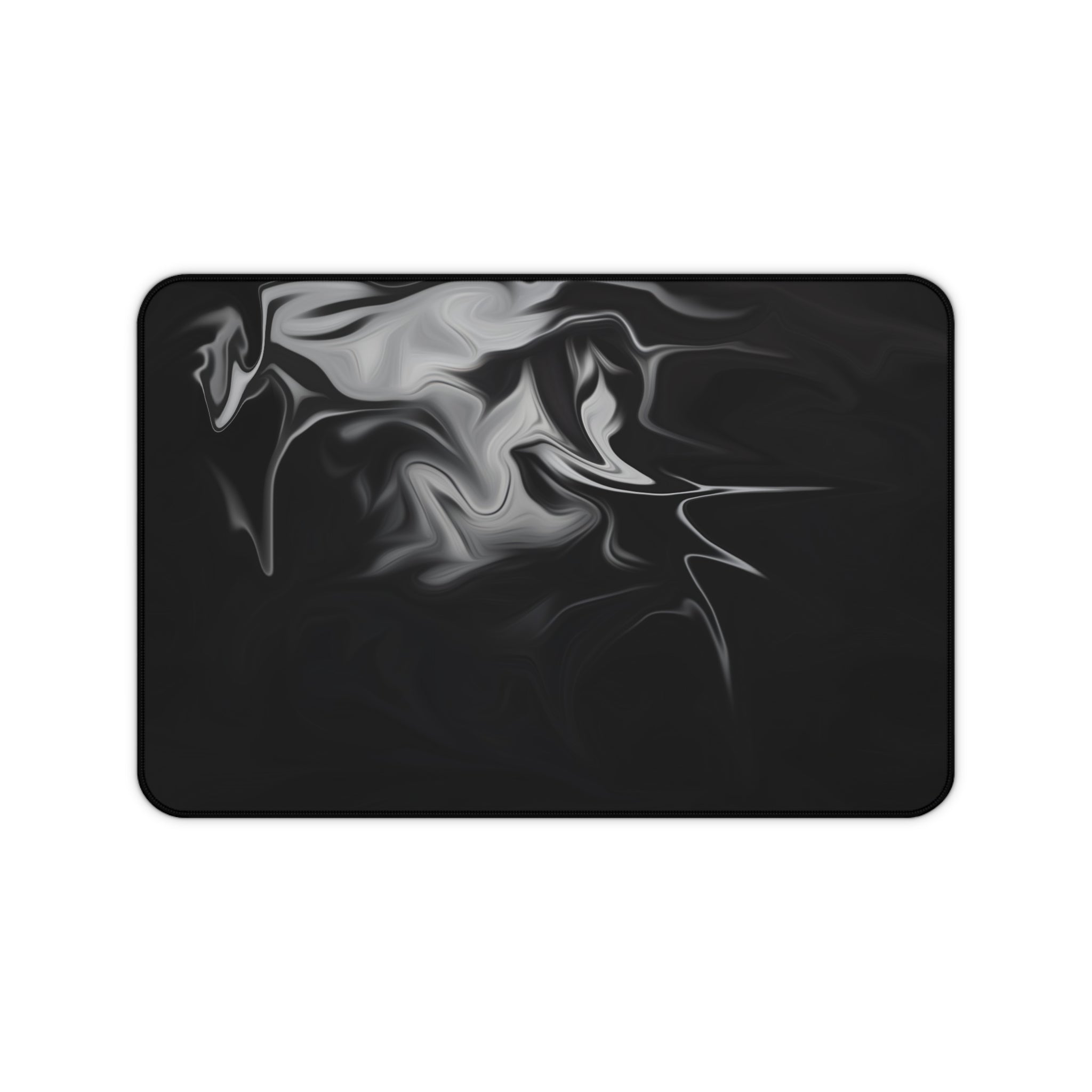 Black Marble Swirl Desk Mat — Sleek Gaming & Office Desk Pad