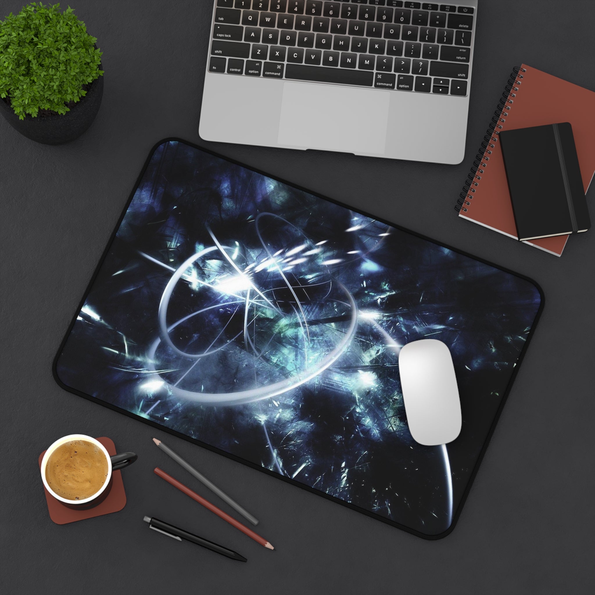 Galactic Fractal Desk Mat – Space Nebula Mouse Pad